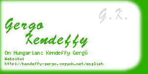 gergo kendeffy business card