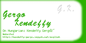 gergo kendeffy business card